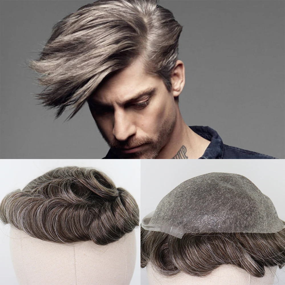 YY парики#640 из тонкой искусственная(-ый) искусственной Для Мужчин's накладки из искусственных волос бразильский Реми человеческие волосы заменить Для мужчин t Системы шиньоны 8x10 парик из человеческих волос для Для мужчин парики