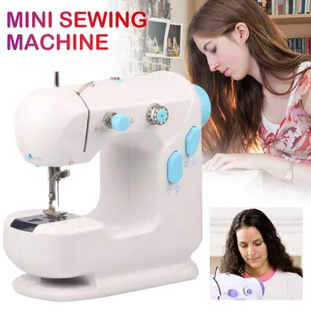 

Mini Electric Handheld Sewing Machine Dual Speed Adjustment With Light Foot Double Threads Pendal Sewing Machine