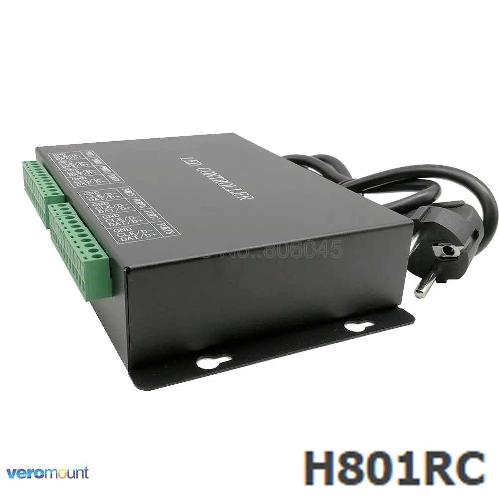 Светодиодный пиксельный контроллер H801RC с 8 портами работает компьютерной сетью
