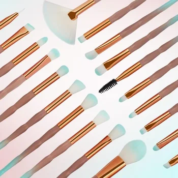 

20pcs Makeup Brushes Set Graduated Plastic Diamond Handle Soft Bristle Foundation Powder Eyelash Brush Gift for Women Make Up