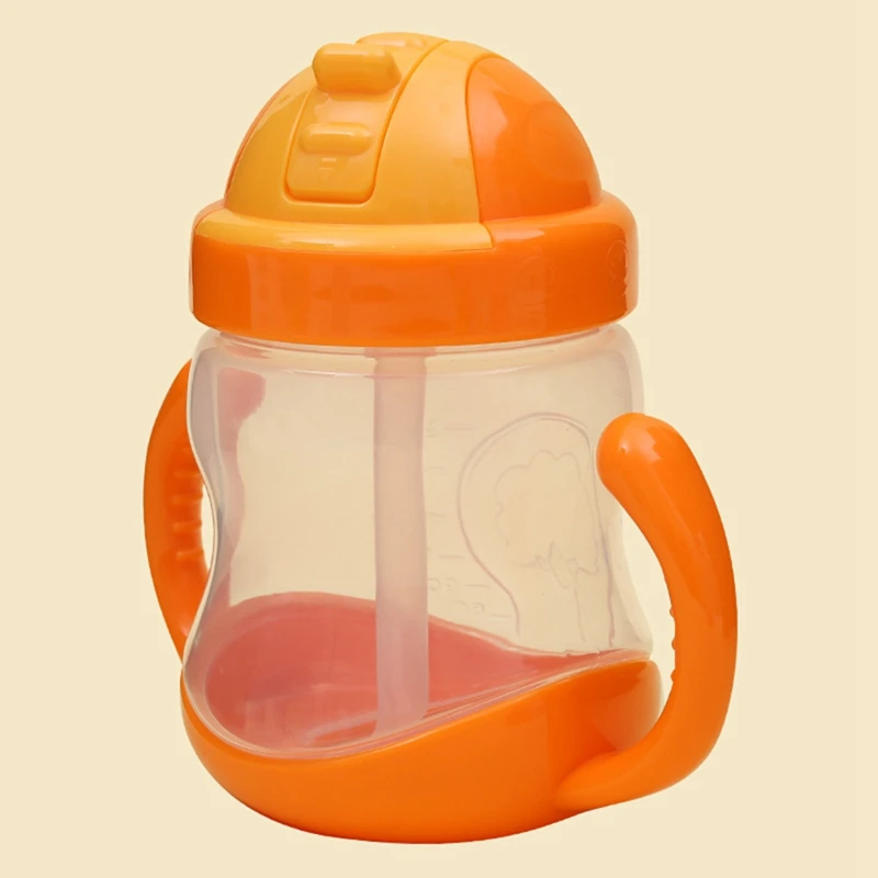 OR 280 мл милая детская чашка дети учатся питанию питьевая вода соломенная ручка бутылочка тренировочная чашка для кормления ребенка - Цвет: OR