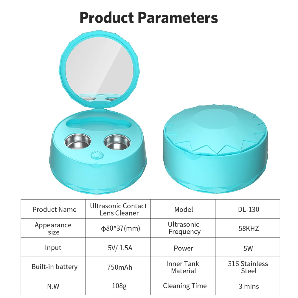 Ультра звуковая Чистящая машина, мини звуковая волна, контактные линзы, Ультра звуковой очиститель для контактных линз