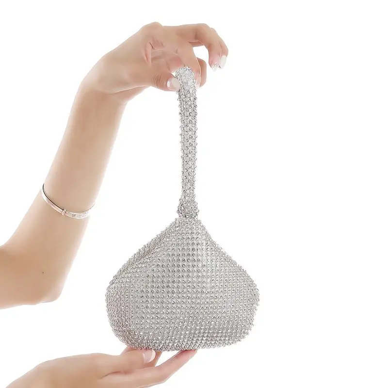 

Chao Zhou Moonflower Lazada Distinguished Diamond Set Handbag Creative Design Trihedron Cosmetic Bag Evening Bag Handbag