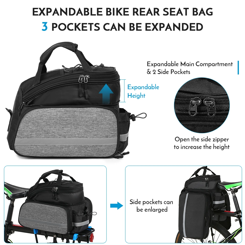 Bike Waterproof Seat Pannier Pack Dog Carrier Bag Luggage Outdoor 25L Bicycle Pannier Bag Rear Rack Trunk Bag With Rain Cover