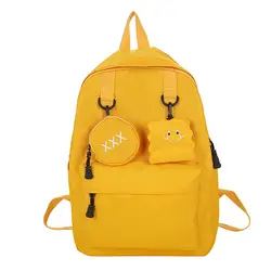 Модный рюкзак 2019 Весна Осень Новый Модный женский нейлоновый Одноцветный студенческий рюкзак для пар
