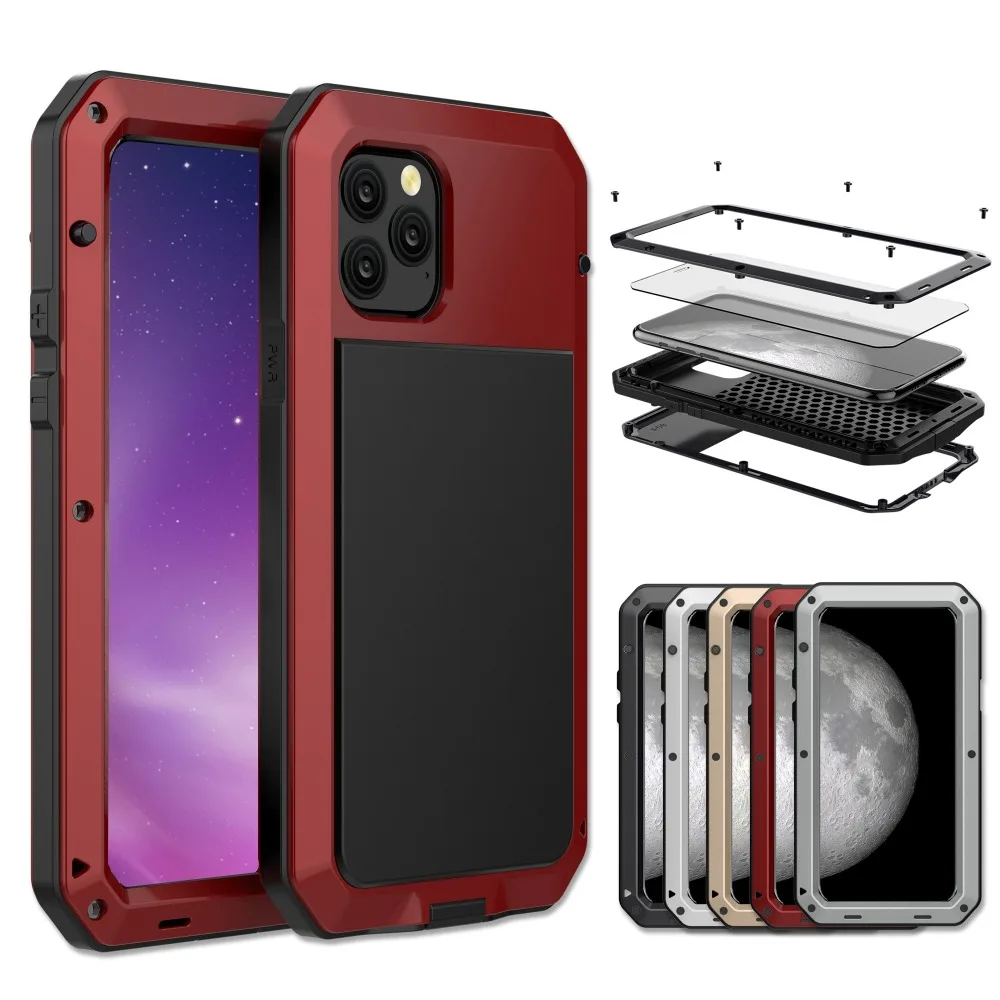 Heavy Duty Protection Doom armor Metal Aluminum phone Case For iPhone SE 2 11 Pro Max XR XS XS Max 6S 8 7 Plus Shockproof Cover (10)