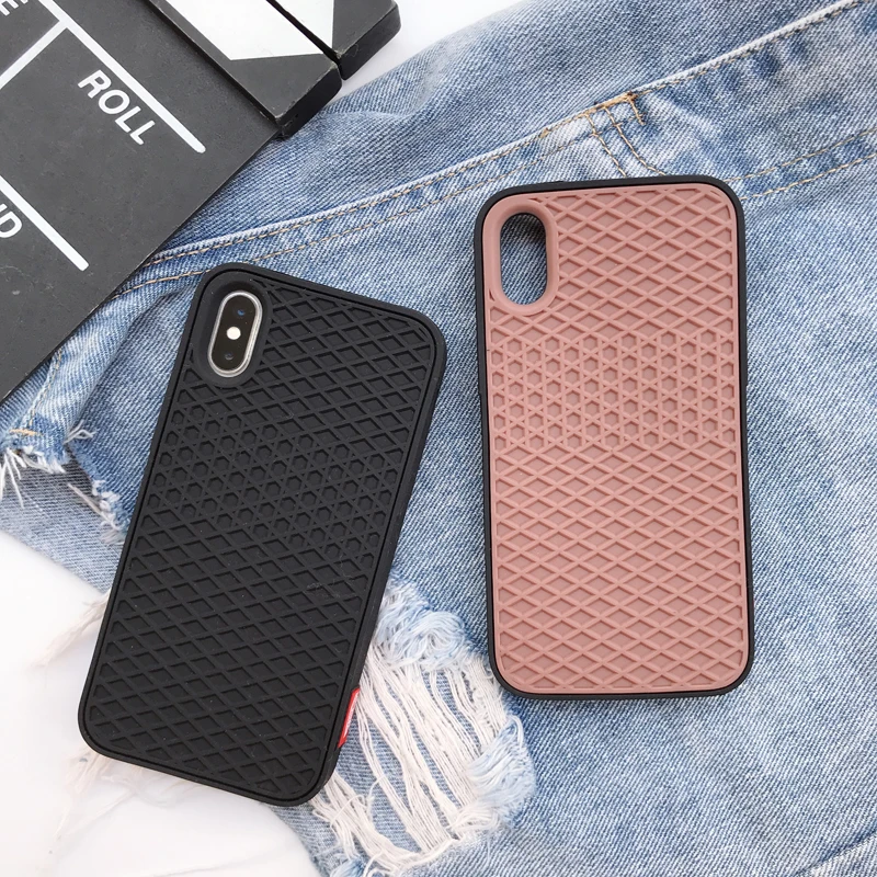 Фирменный Мягкий силиконовый чехол для iphone 5 SE 6 6S plus 7 8 8plus X XS XR MAX 11 Pro с узором в виде сетки