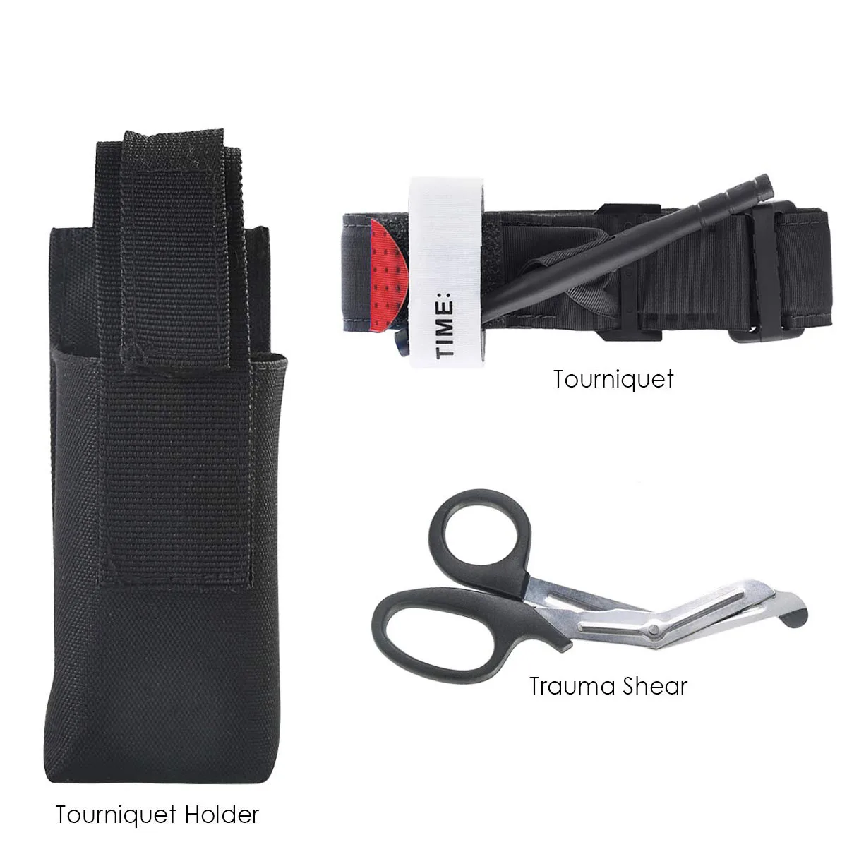 

One Hand Tourniquet Trauma Shear Molle Pouch First Aid Kit for Car Vehicle Outdoor Medical Equipment