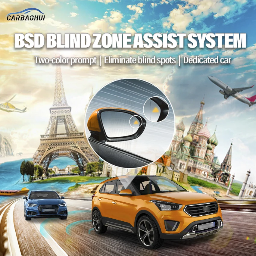 Car Bsd Bsm Bsa Blind Area Spot Warning Drive Mirror Rear Radar