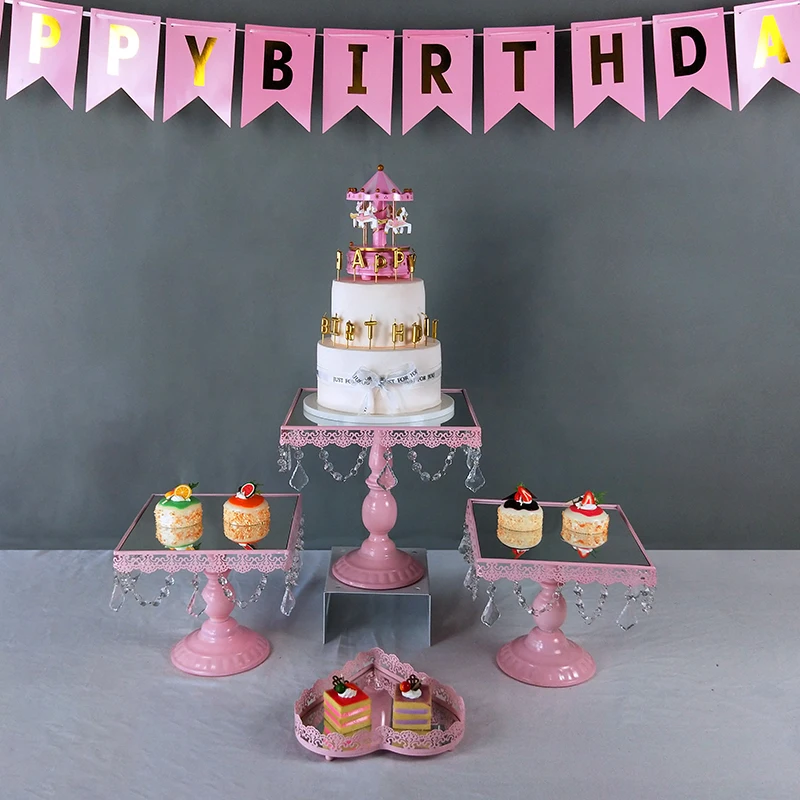 Tobs розовый свадебный торт стенд набор кекс декорированный поднос