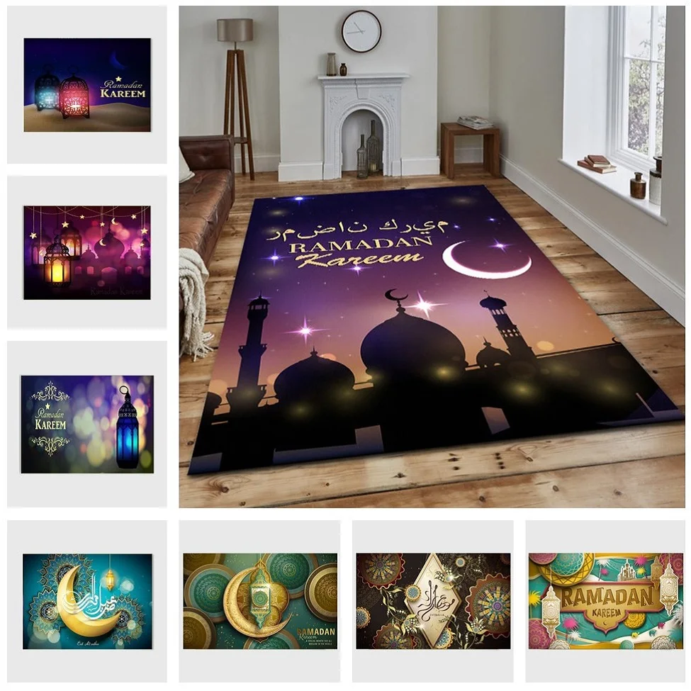 

Middle East Arab Islamism Ramadan Festival Dream Lighthouse Printed Carpets Rugs For Bedroom Living Room Kitchen Floor Mat