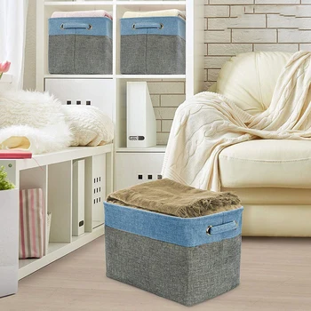 

1/3 PCS Large Storage Basket Rectangular Fabric Collapsible Organizer Bin Box Sundries Cosmetic Underwear Home Storage Organizer