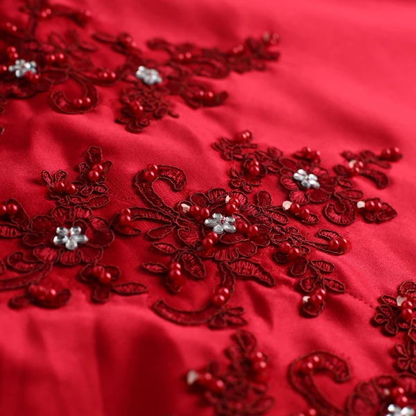 Robe de soiree, сексуальное кружевное платье с открытой спиной и аппликацией, vestido longo, длинное платье с жемчугом и кристаллами, Красное Атласное Вечернее платье, платья для матери невесты