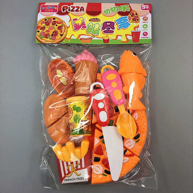 

Children Fruit & Vegetable Cake Pizza Slicer Model Play House Kitchen Toy Educational Slicer