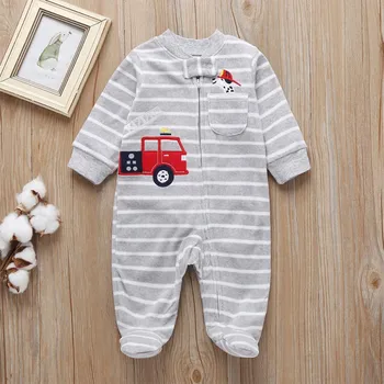 

3M-1Y Baby Boys Girls Long Sleeve Jumpsuit Cotton Cute Cartoon Spring And Autumn Romper 4Colors
