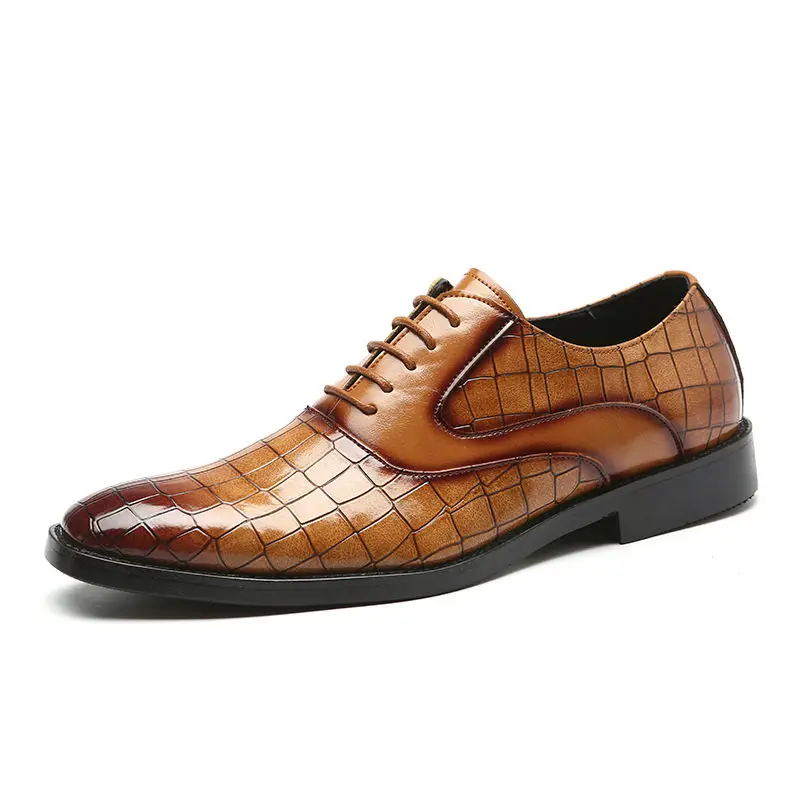 37-48 Мужская обувь; кожаные удобные деловые стильные мужские классические туфли;#705 - Цвет: yellow