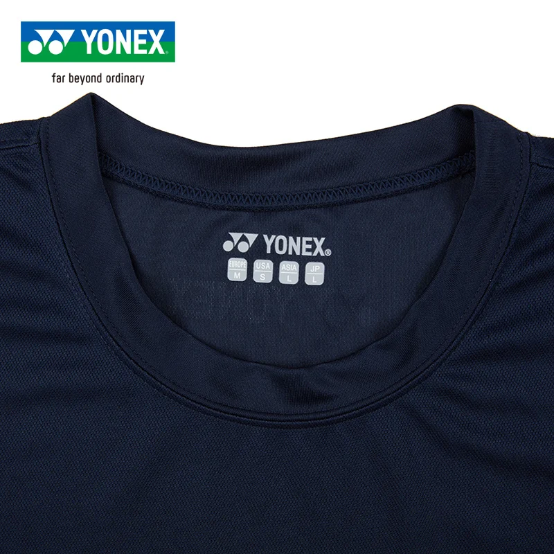 Новинка Yonex мужские универсальные английские открытые футболки для бадминтона дышащие удобные быстросохнущие спортивные футболки с короткими рукавами Yob19110cr