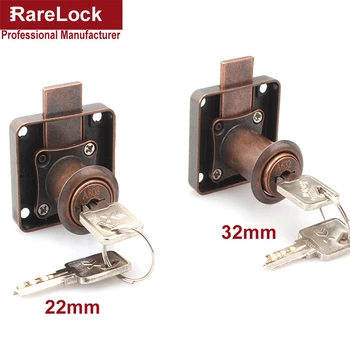 

Rarelock Drawer Lock Red Bronze Computer Key Keyed Different DIY Furniture Hardware MMS388 aa