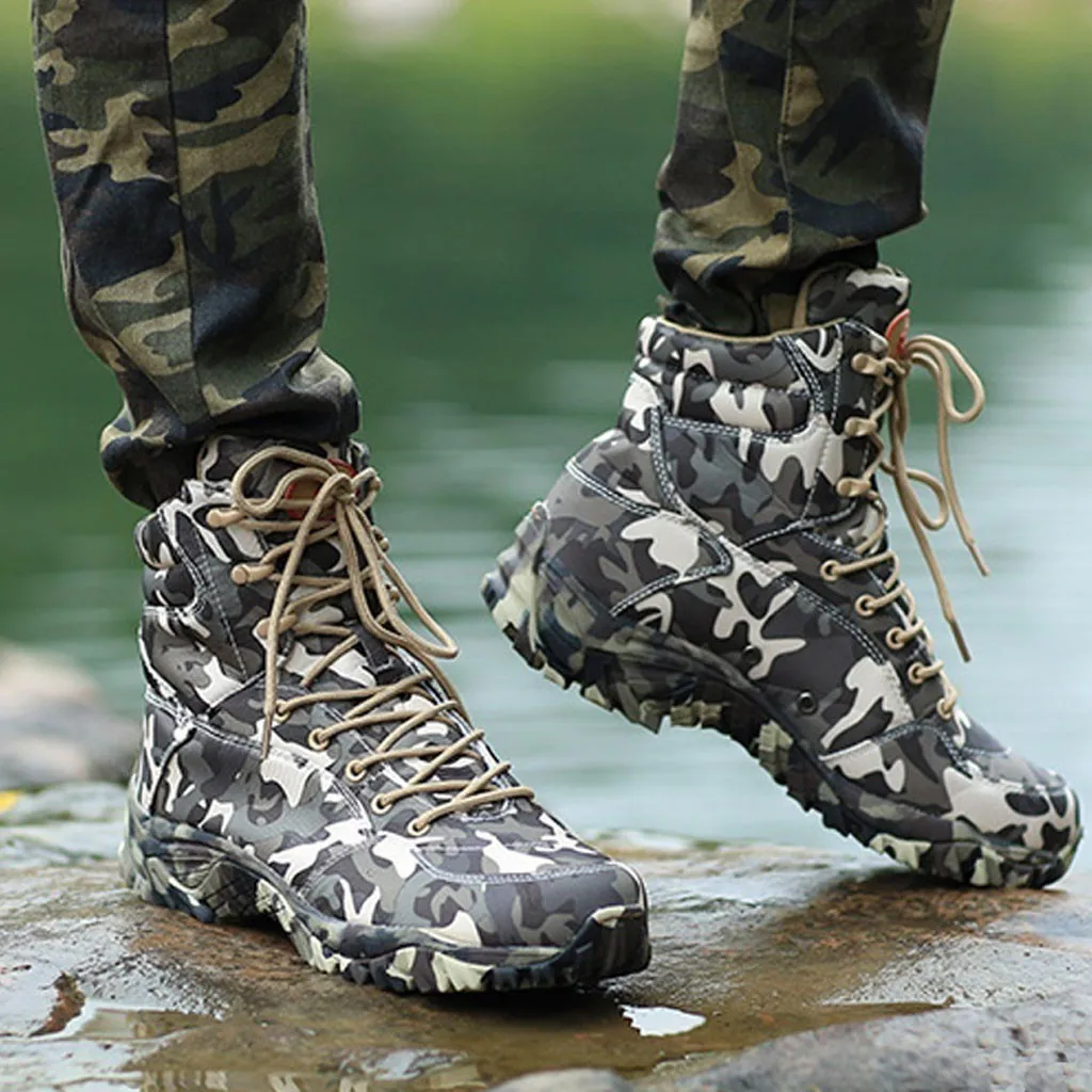 Мужские ботинки с высоким берцем для альпинизма; водонепроницаемые парусиновые камуфляжные тактические ботинки; удобная спортивная обувь для тренировок;# TX