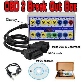 

2020 Newest Auto Car Break Out Box OBDII OBD Breakout Box Car Protocol Detector Car OBD2 Interface Car Monitor With Pin Out Box
