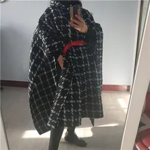 SuperAen европейский плащ Женское шерстяное пальто дикое повседневное модное клетчатое Женское шерстяное пальто осень и весна Новинка женская одежда