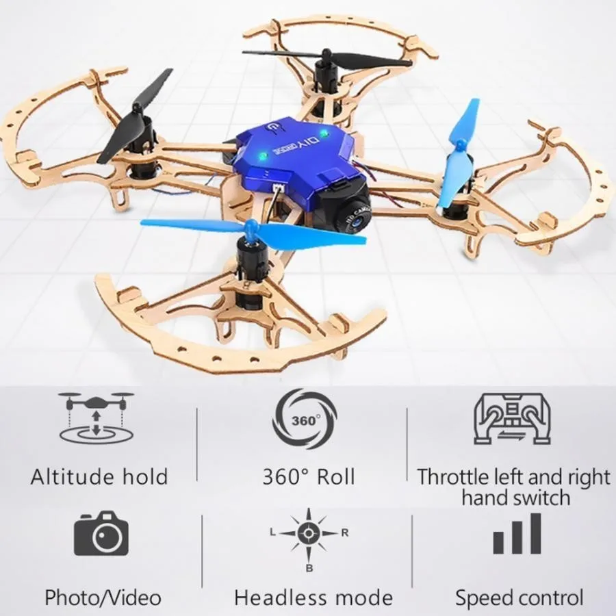 ZLRC Zl100 деревянный самолет Diy Дрон 720p камера Wi-Fi Fpv высота Удержание Безголовый режим обучение Rc Квадрокоптер Дрон