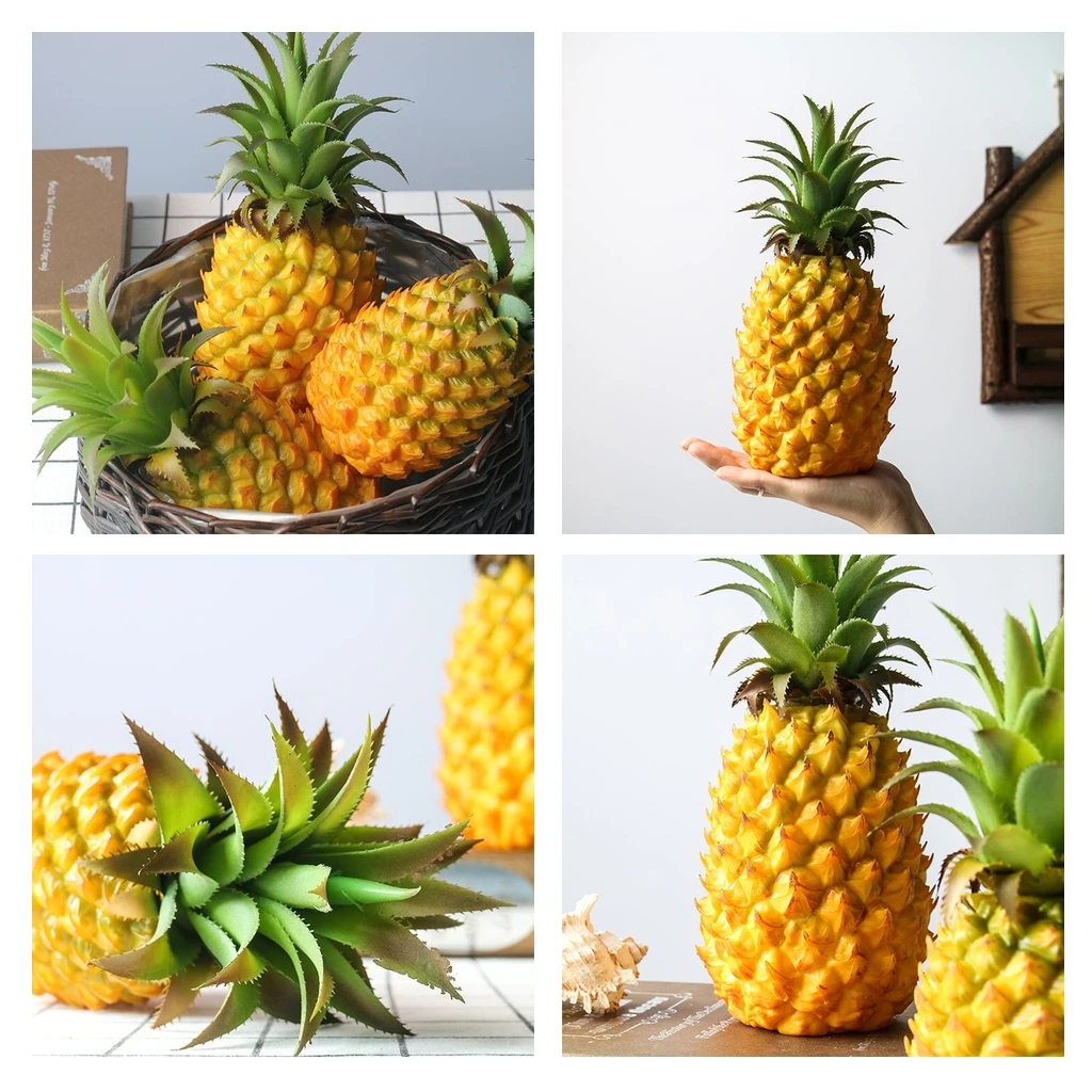 Plastic Fruits Artificial Pineapple  Lifelike Artificial  Pineapple Decor Fruit Home Store Party Display Supplies