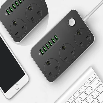 

UK extension cable power strip USB