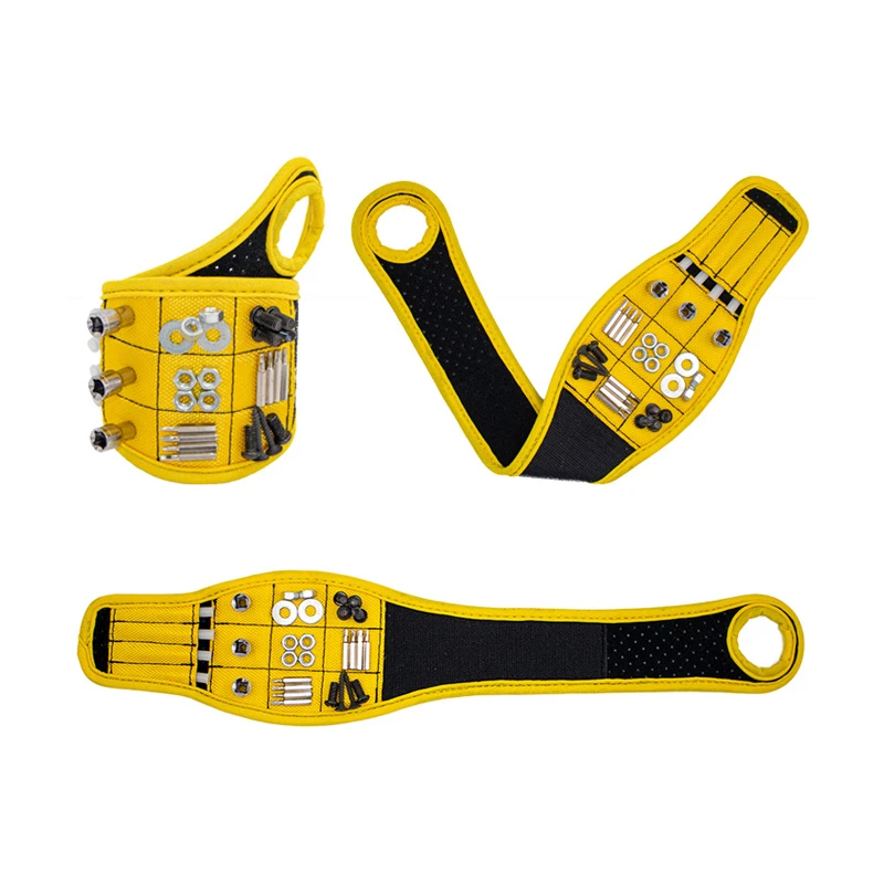 best tool chest 2021 Magnetic Wristband Portable Tool Bag Magnet Electrician Wrist Tool Belt Screws Nails Drill Bits Bracelet For Repair Tool large tool bag