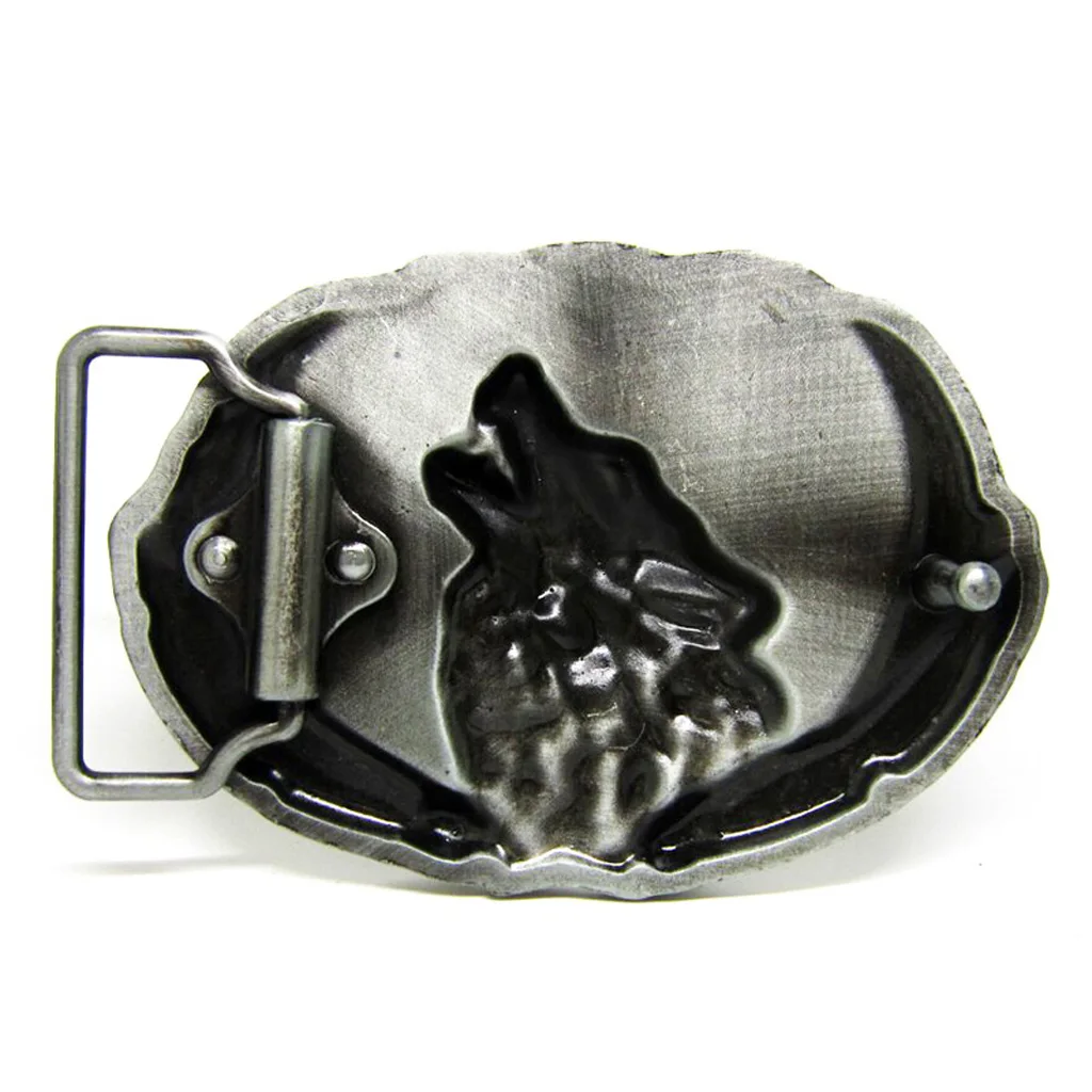 Novelty Vintage Western Belt Buckle Howling Animal Moon Rodeo Indian Classic Men's Accessories