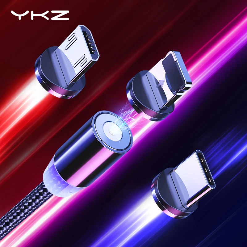 

YKZ Magnetic USB Cable Micro USB Cable For iPhone Samsung Android Fast Charging Magnet USB Type C Cable Mobile Phone Cord Wire
