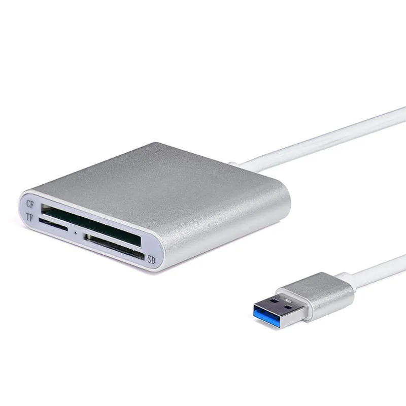 50pcs Portable Micro USB 3.0 OTG 3-slot High Speed CF SD TF Card Reader For PC Android Phone cable | Электроника