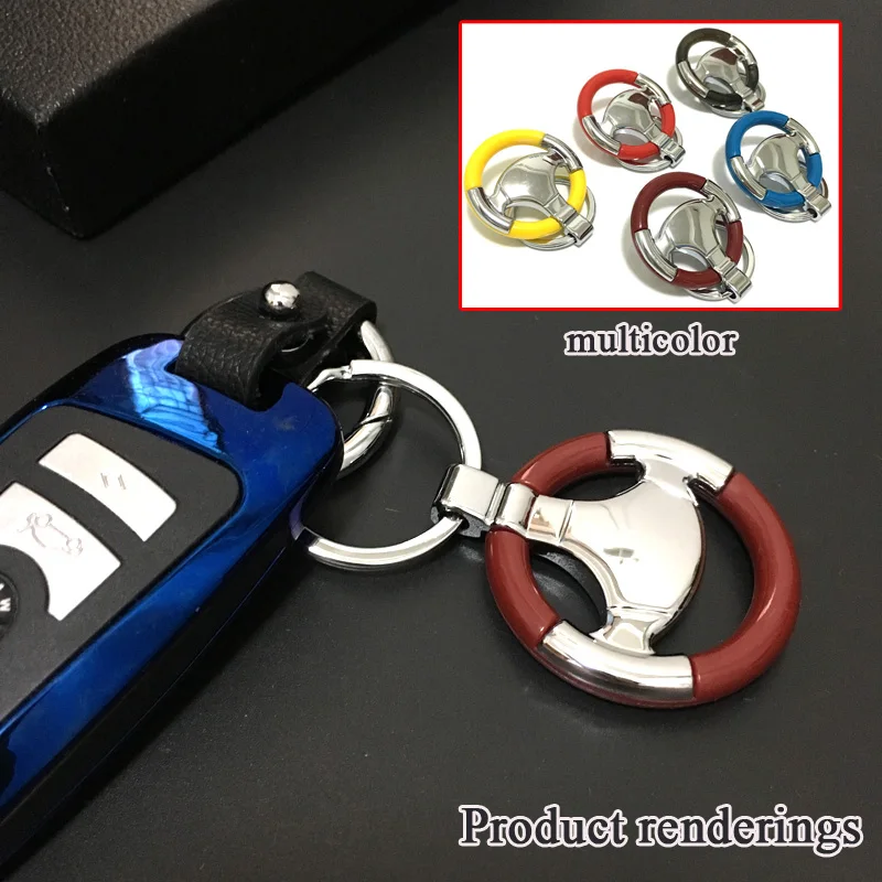 Metal Steering Wheel Chain Steering Wheel Key Chain Key Fob for Car Fan