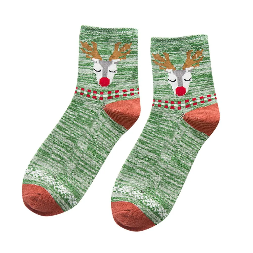 Женские Мужские носки повседневные рабочие принт с рождественским лосем удобные хлопковые носки