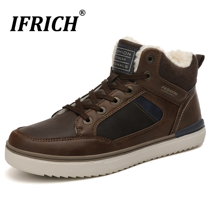 Boots For Men Winter Warm Ankle Boot Man Comfortable Men Casual Shoes Black Brown Men Snow Boots Fashion With Fur Low Boots Man