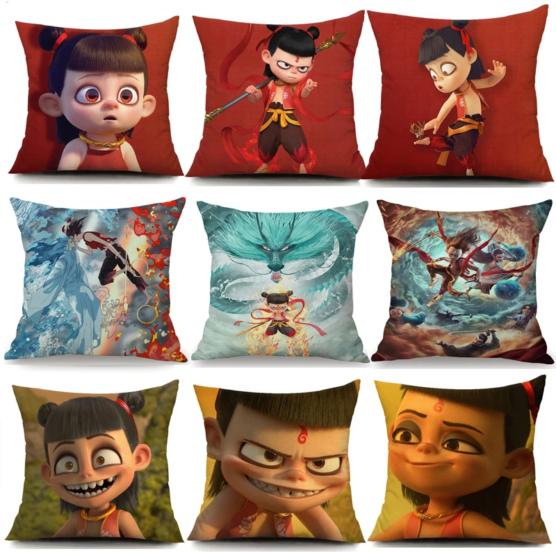 NE ZHA Pillowcase Decorative Cartoon Seat Cushion Home I am the destiny Pillow Case Cover | Дом и сад