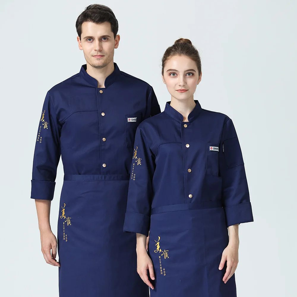 Download High Quality Restaurant Chef Uniform Hotel Catering Chef Jacket Women Coffee Shop Waitress Workwear Sushi Costume Shirt Men Chef Chef Jackets Aliexpress