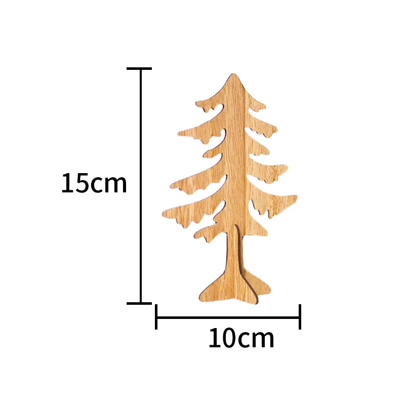 Креативные поделки, Рождественская елка, олень, деревянные поделки, Рождественское украшение, детские подарки, новогодние вечерние украшения, украшение для домашнего стола 62869 - Цвет: 2PD-62869-4