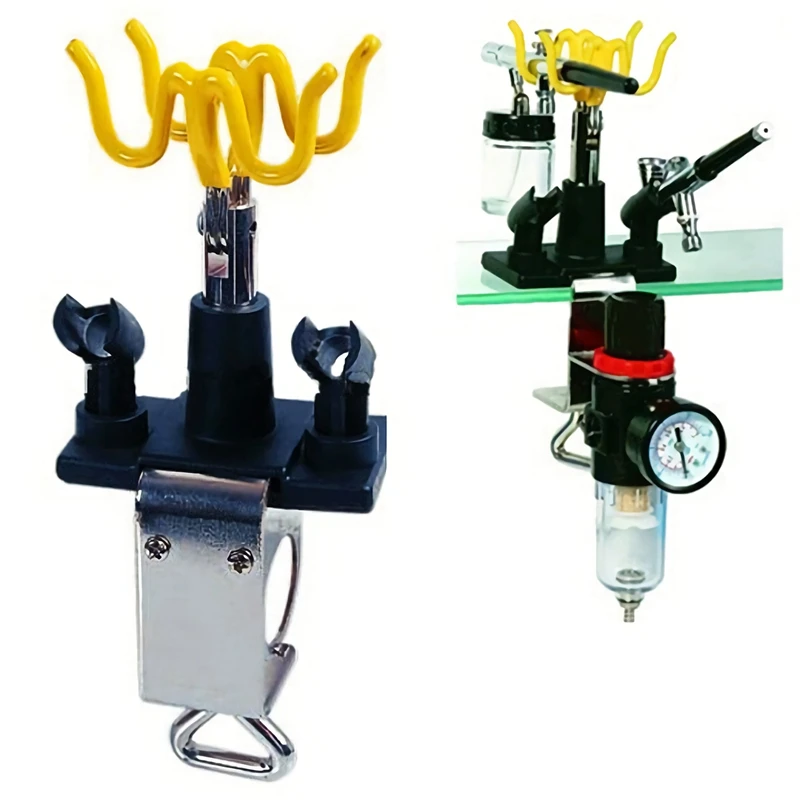  GTBL New Airbrush Holder Holds 4 Clamp-On Mount Table Bench Station Gravity Stand Kit