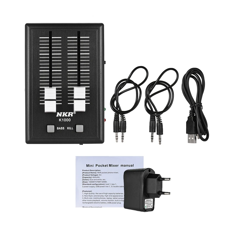 Portable 3 5Mm o Sound Mixer Pocket Mixer For Mobile Phone Headphone Earphone Amplifier Eu Plug