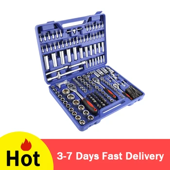 

192PCS Car Repair Tool Set Auto Repair Tool Kits Sockets Set Bit Set Ratchet Spanners Wrench With Red Carrying Case HWC