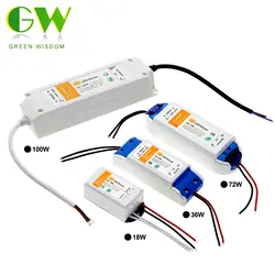 DC12V 18 W 36 W 72 W 100 W Трансформаторы освещения высокое качество светодиодный драйвер для Светодиодные ленты Питание