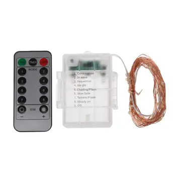 

5m LED Light String Waterproof Remote Control Fairy Lamps 8 Modes Copper Wire Q0KF