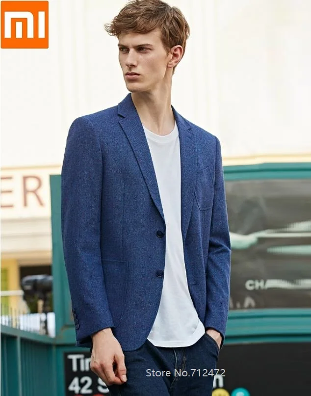 

Xiaomi New fashion luxury Business casual wool blend suit Men Blazer Slim Fit Office Suit Autumn Winter Jacket Coat