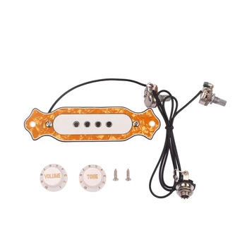 

SEWS-Yellow Pearl Sound Hole Magnetic Pickup for Folk Acoustic Electric Guitar Parts
