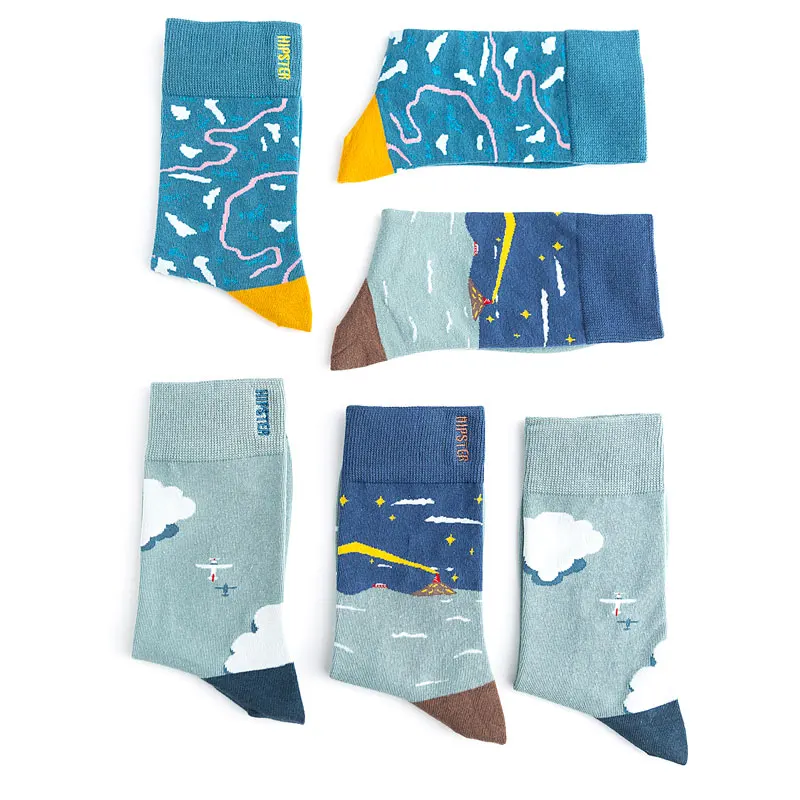 Женские носки в стиле унисекс с рисунком, 100 хлопок, Harajuku, цветные, полные носки для женщин, стандартная уличная одежда, 1 пара, Размеры 35-43