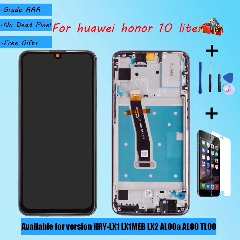Для HUAWEI Honor 10 Lite HRY LX1 LX1MEB LX2 AL00a AL00 TL00 Оригинальный ЖК экран в сборе с передним
