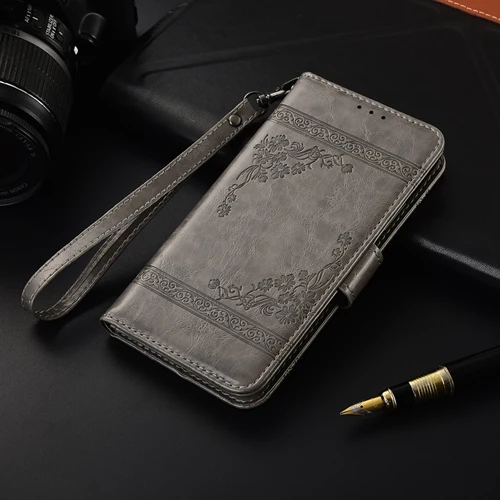 Oil-Gray 3D Цветок Бумажник Флип кожаный чехол на для samsung Galaxy J3 J330F SM-J330 чехол задняя крышка для samsung J3 J330 - Цвет: Oil-Gray