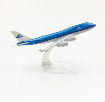 

16CM 1:400 Netherlands Boeing B747-400 Model Dutch Airlines KLM with Base Alloy Aircraft Plane Display Toy Model Collection