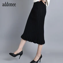 Пикантный зауженный Высококачественный стиль весна осень зима хлопковое волокно Женский свитер юбка очень эластичный мягкий Конопляный узор Теплый